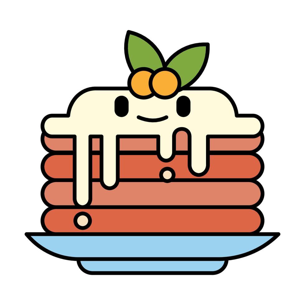 Pancakes with smiling white jam vector