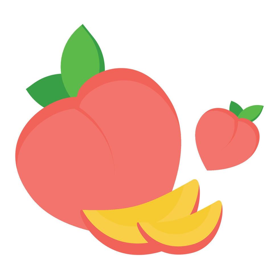 Illustration of a peach in the shape of love vector