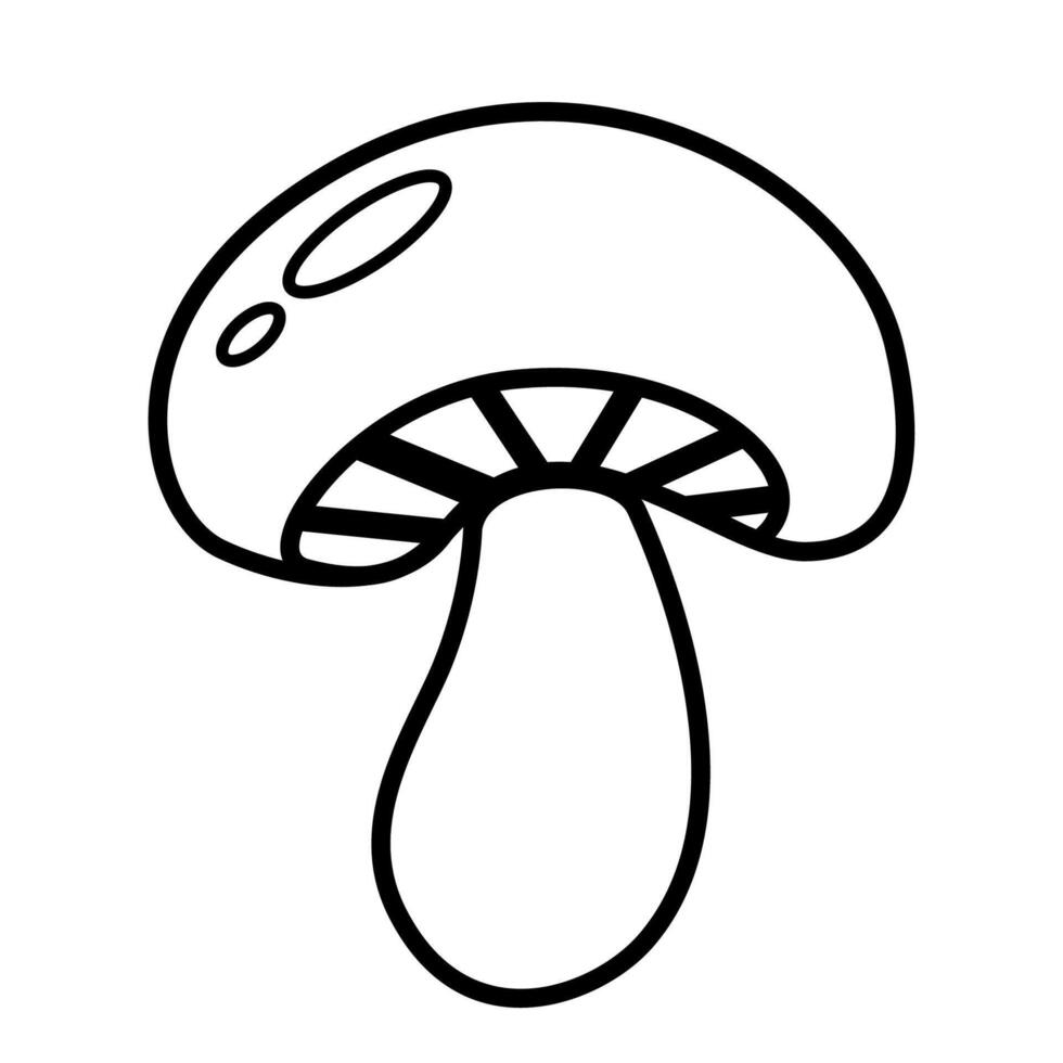 Charming Black and White Mushroom Outlines for Coloring, Crafts, and Educational Fun vector
