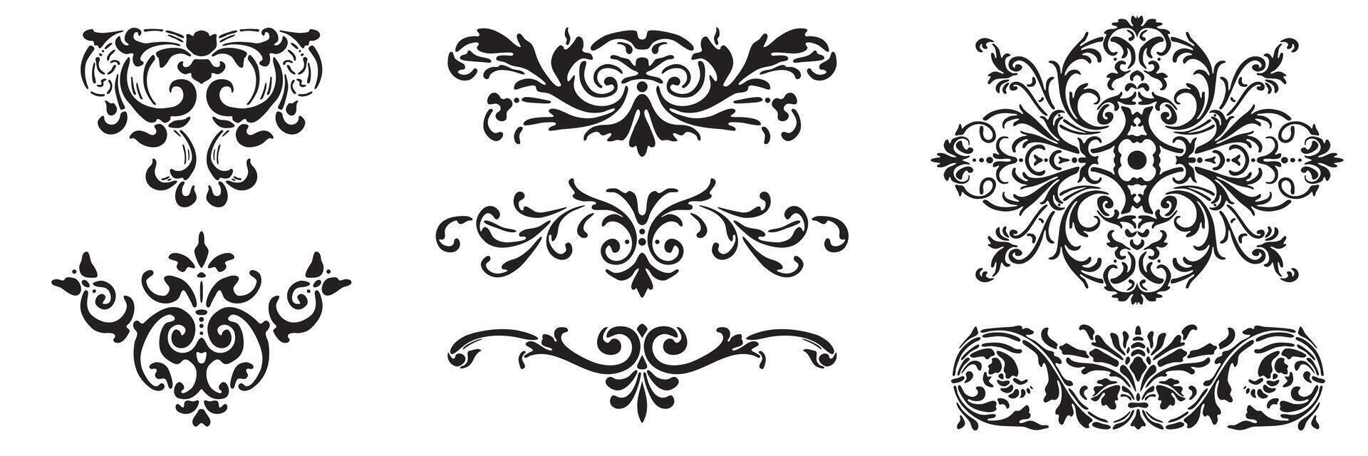 A set of ornamental designs vector