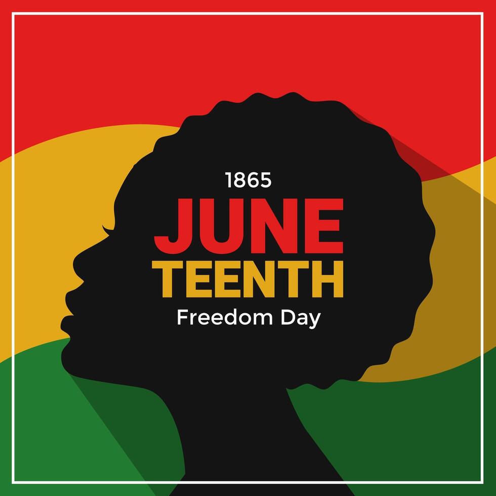 Juneteenth greeting social media post with afro woman vector