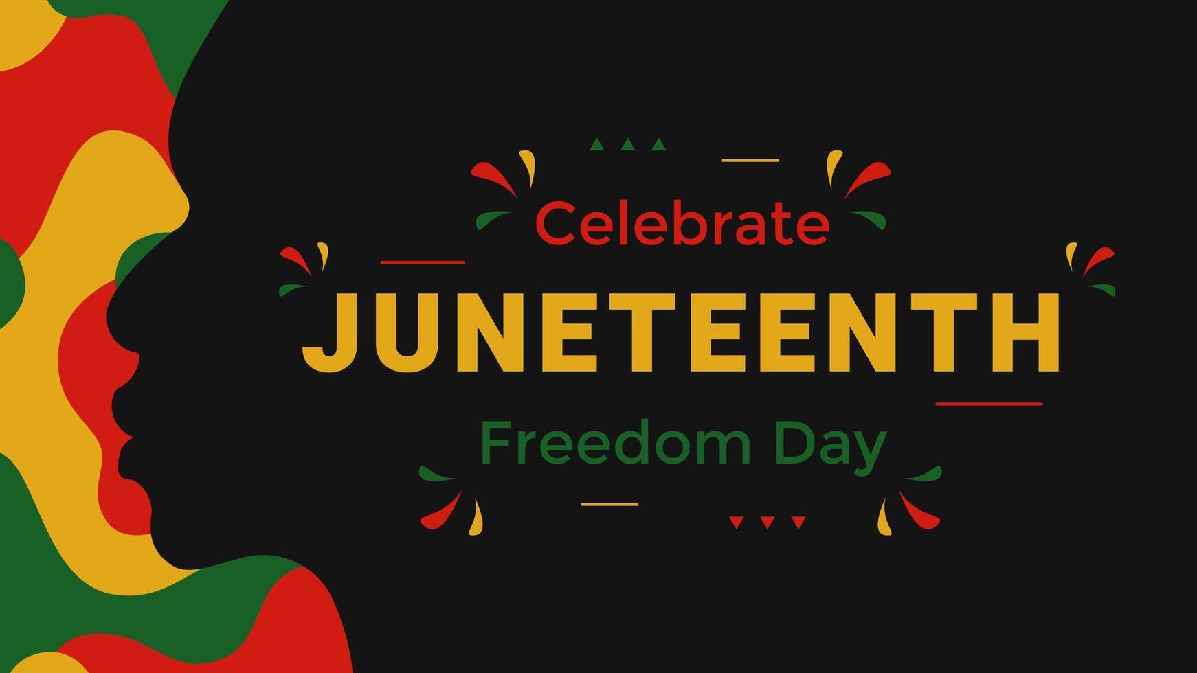 African American Juneteenth greeting template on black background vector