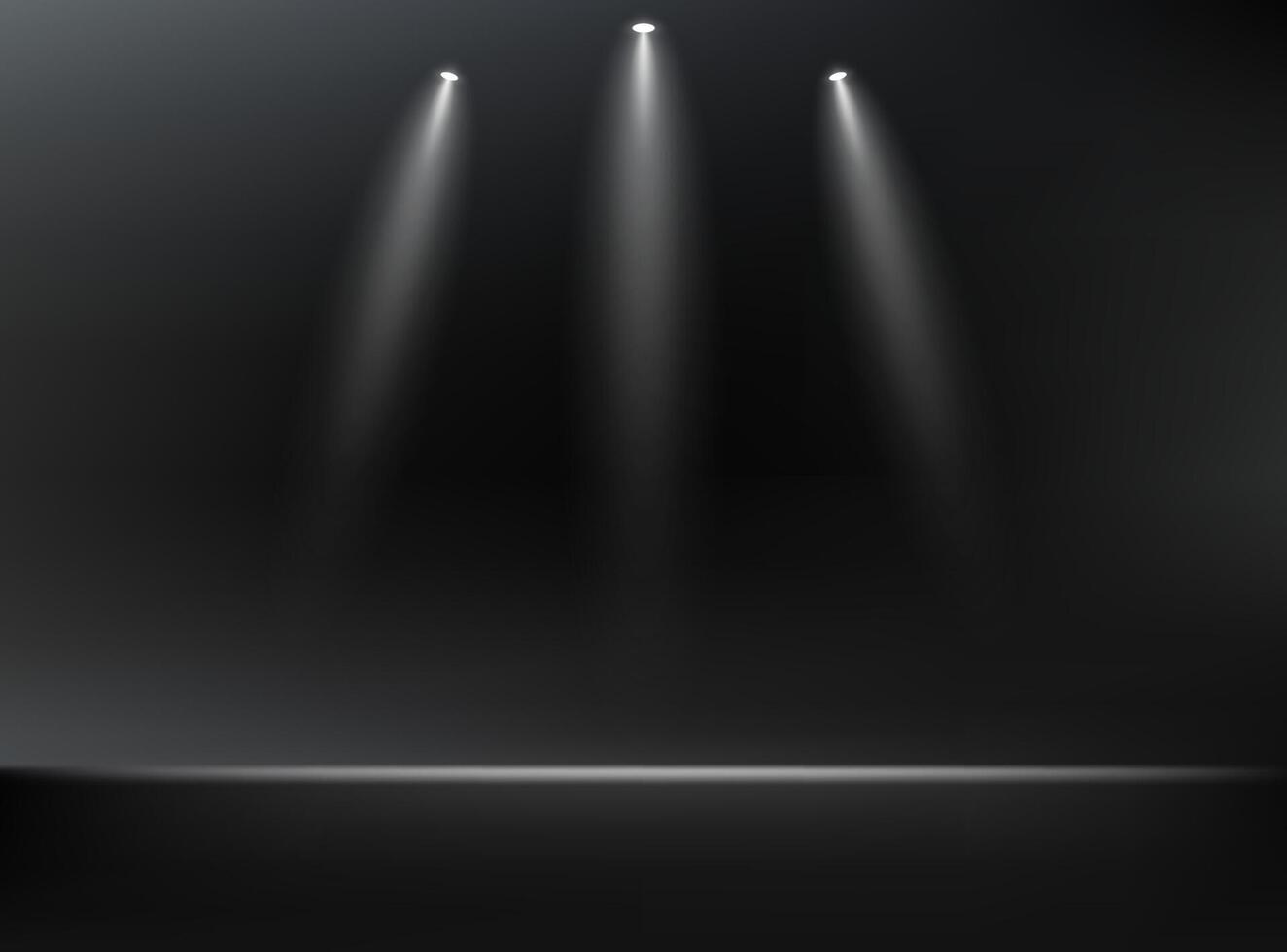 Black Spotlight Background With Dark Background. Space for selling products on the website. Empty room with spotlight effect. illustration. vector
