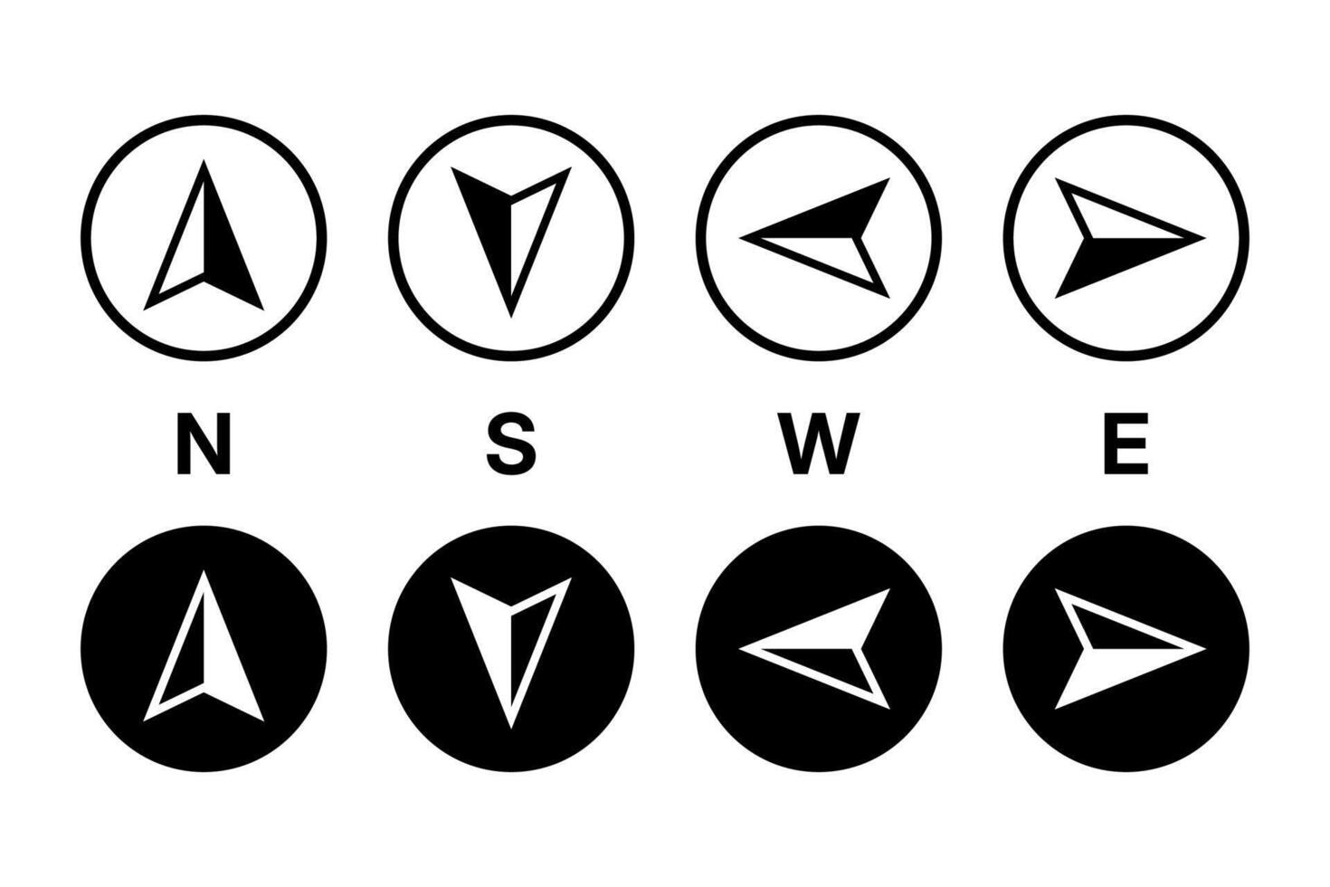 Compass icon set. Compass sign. Compass symbol vector