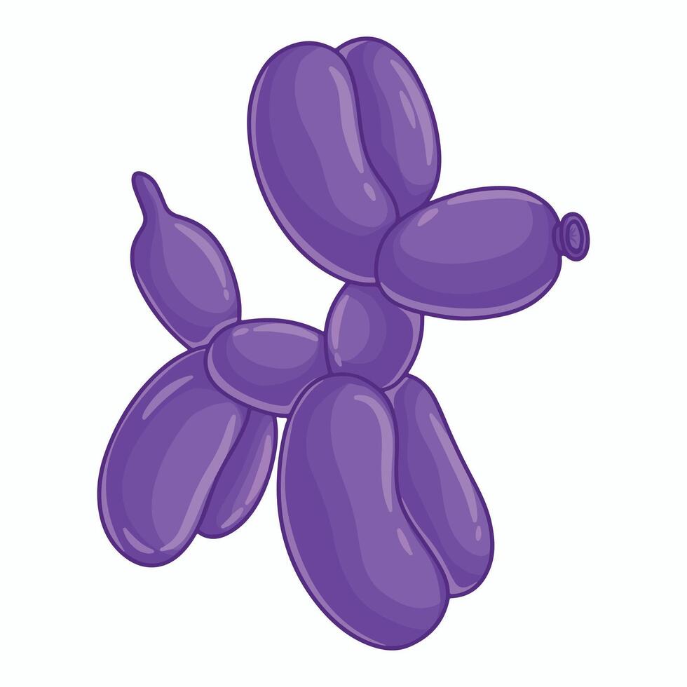 Illustration of dog purple balloons on a white background illustration. vector