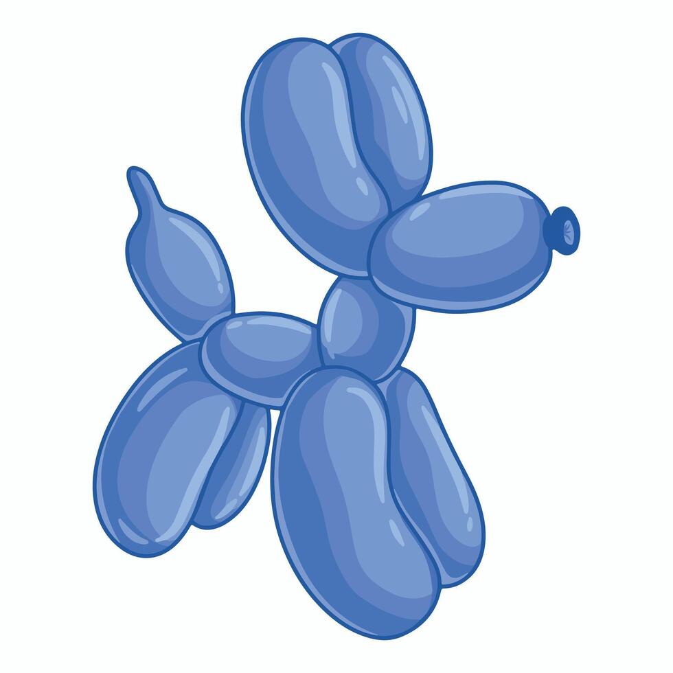 Illustration of dog blue balloons on a white background illustration. vector