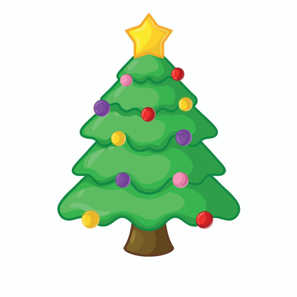 Christmas tree icon. Cartoon illustration of christmas tree icon for web vector