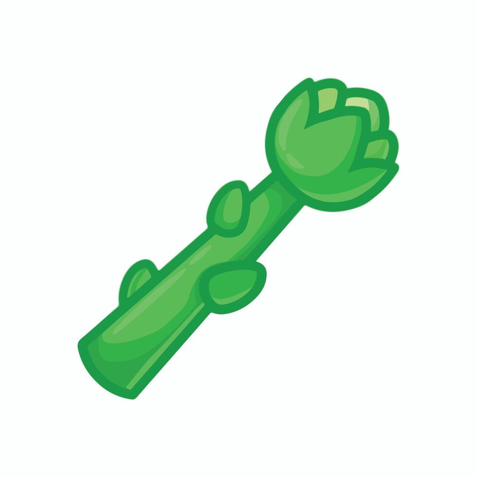 Cartoon illustration of asparagus icon for web design vector