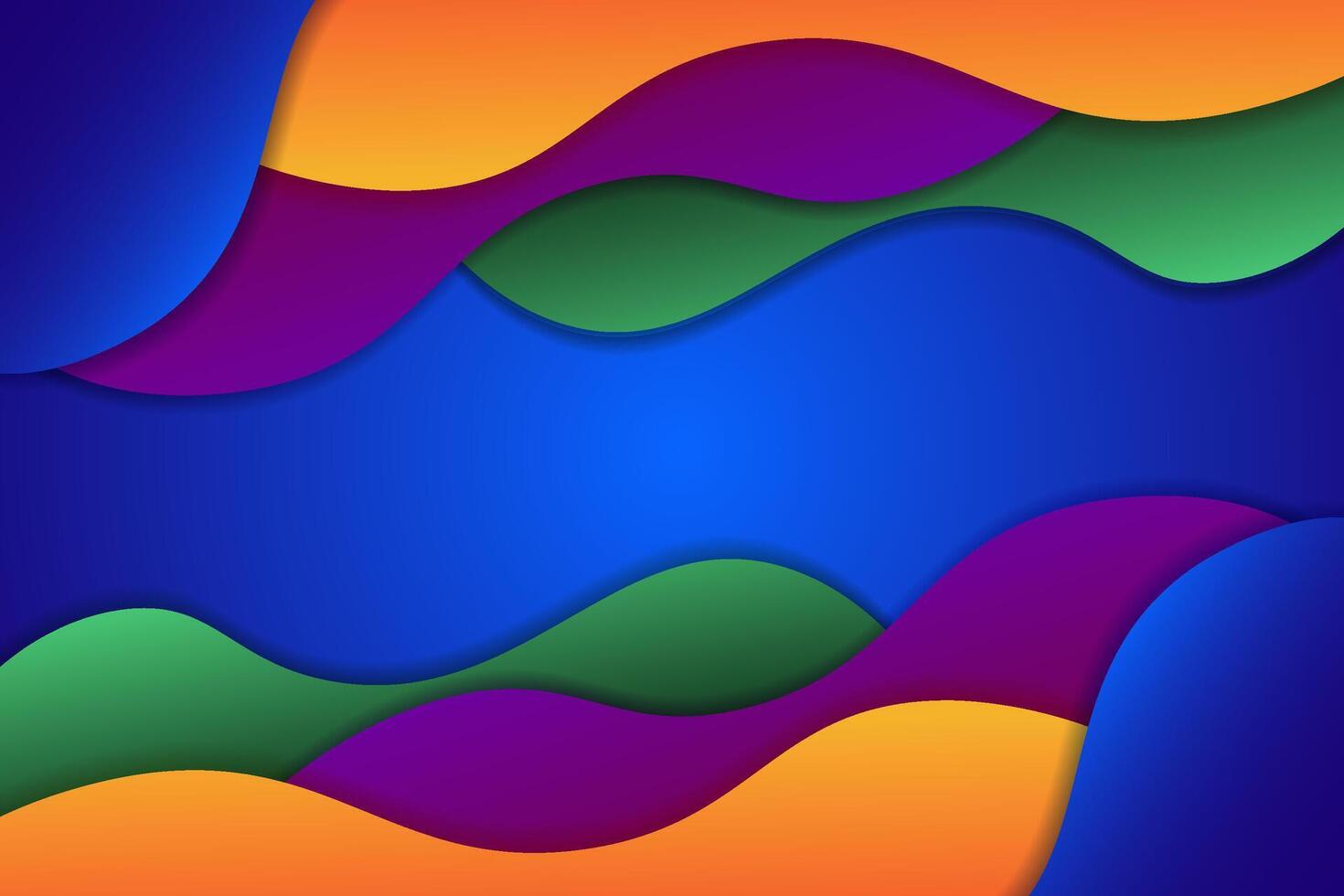 Simple blue and orange geometric business banner design. Creative banner design with wave shape and lines on blue background for template. Simple horizontal banner. Eps10 vector