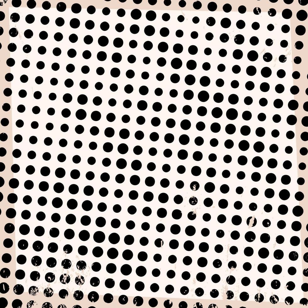 Abstract Textured Square Dotted Halftone Retro Paper Print Texture Frame Wallpaper vector