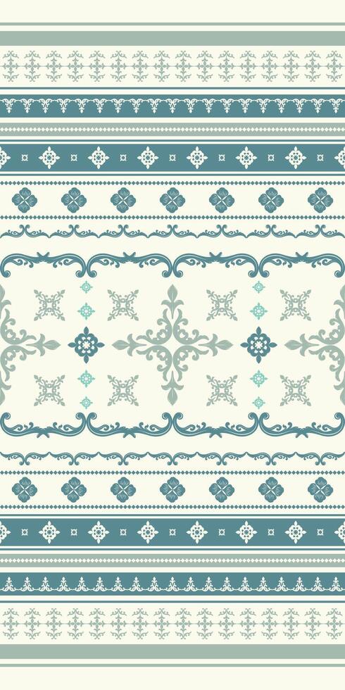 Mystery Exquisite Deep Green Silver Grey Embroidery on Beige Background Seamless Pattern Exotic. Royal Elegant Botanical Detailed Fleur de lis Style Hand Draw Scrollwork, Textile design, Fashion, rug vector
