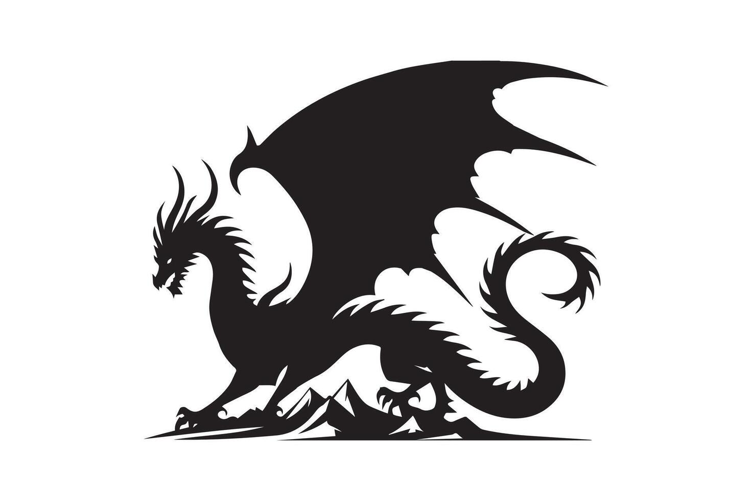 Free Dragon Silhouettes in EPS Format vector