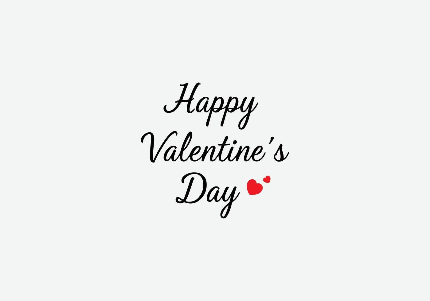 Happy Valentine's Day, Handwritten calligraphic lettering with red hearts design vector