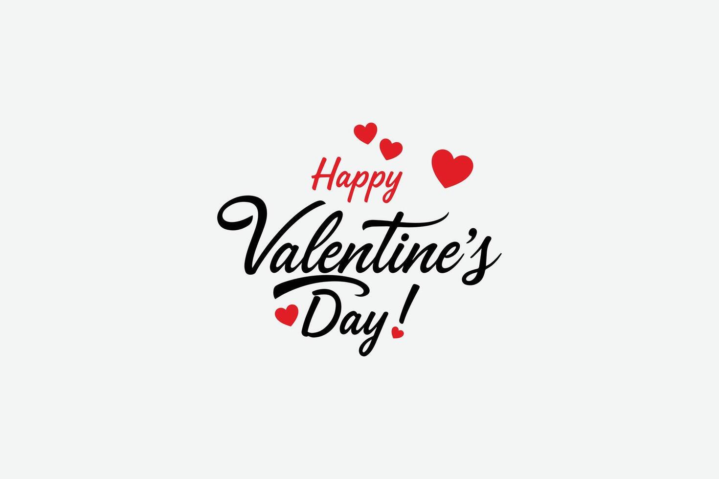 Happy Valentine's Day, Handwritten calligraphy adorned with a red heart vector