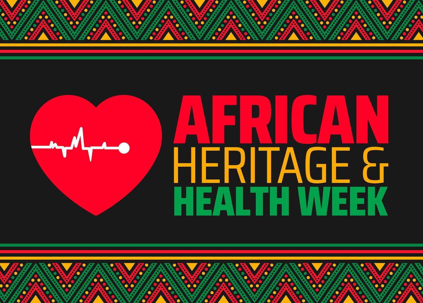 African Heritage and Health Week background banner or poster design template. observed every year in February. Holiday concept. Use to any Template, card, poster, placard, template. vector