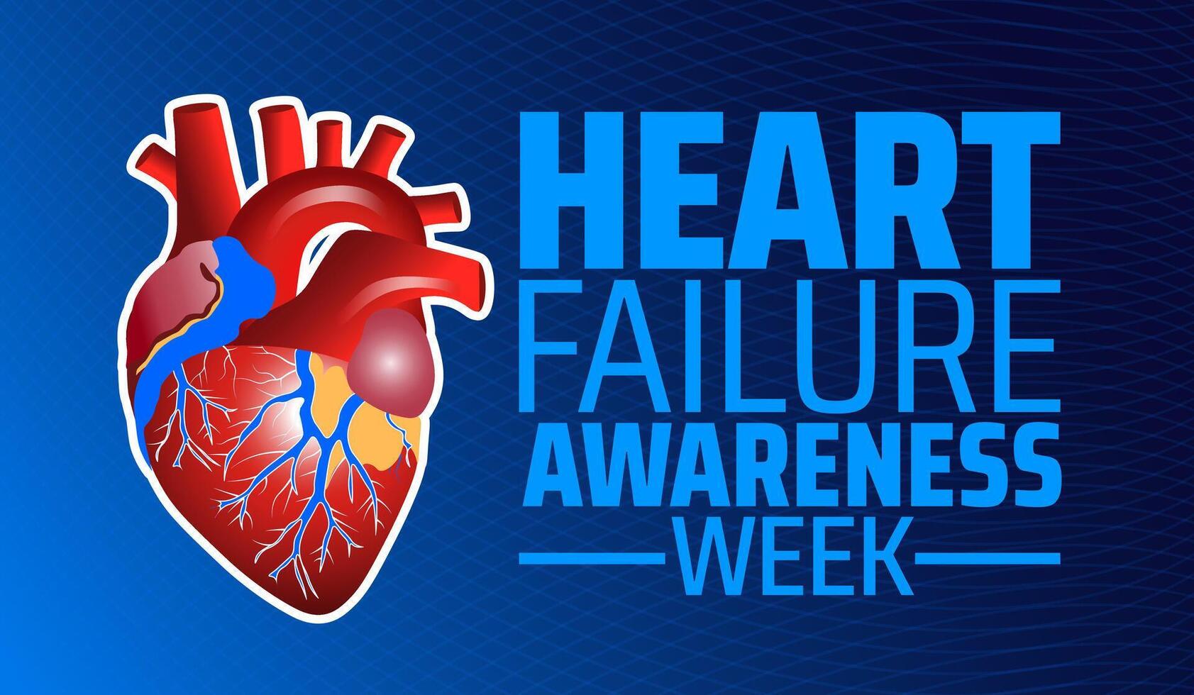 Heart Failure Awareness Week background banner or poster design template. observed every year in February. Holiday concept. Use to any Template, card, poster, placard, template. vector