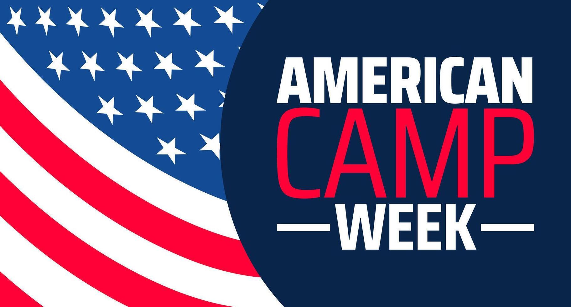 American Camp Week background banner or poster design template. observed every year in February. Holiday concept. Use to any Template, card, poster, placard, template. vector