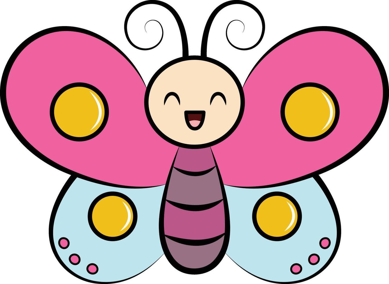 funny butterfly for kids vector