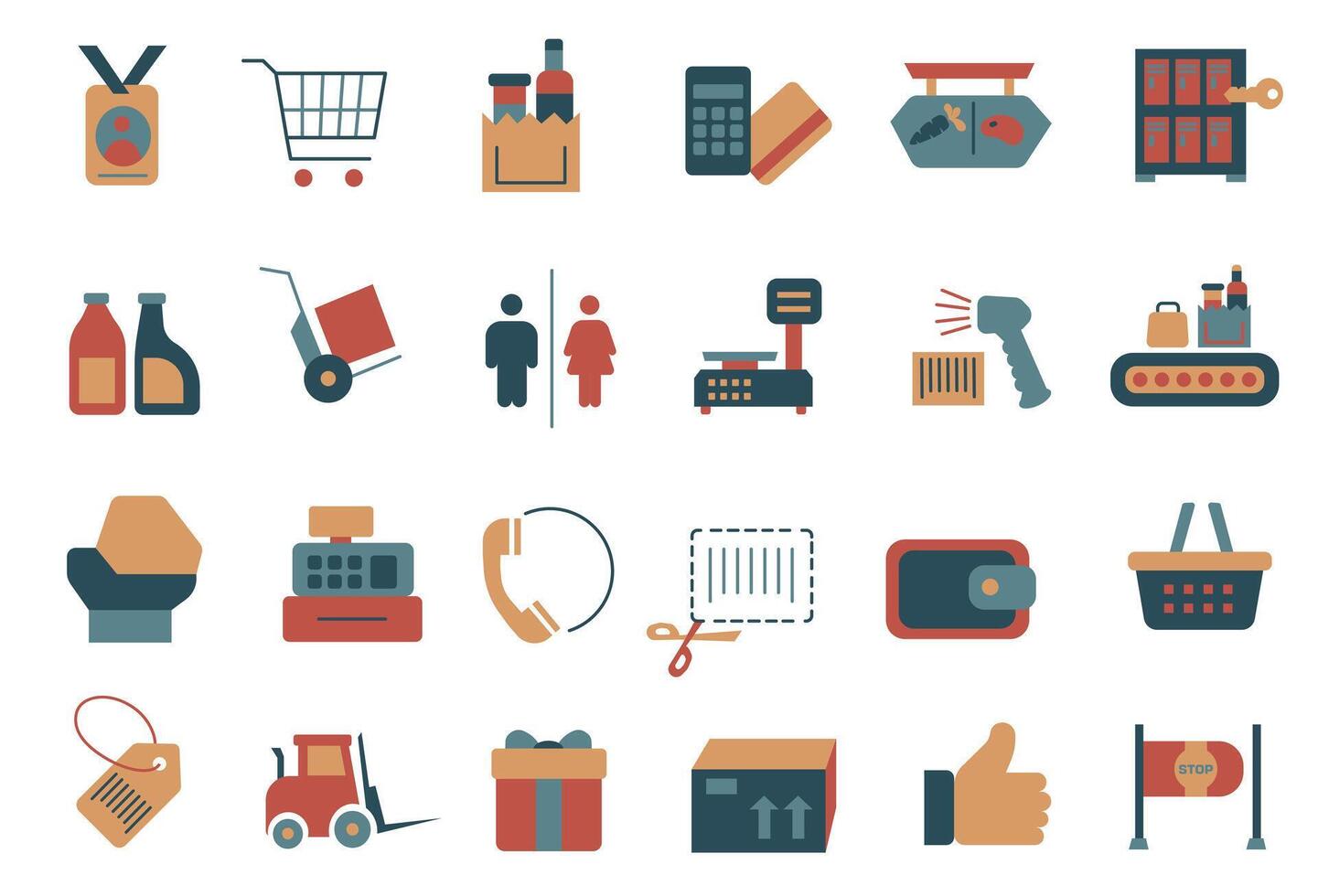 Set of shopping icons. Collection of flat icons for shopping. vector