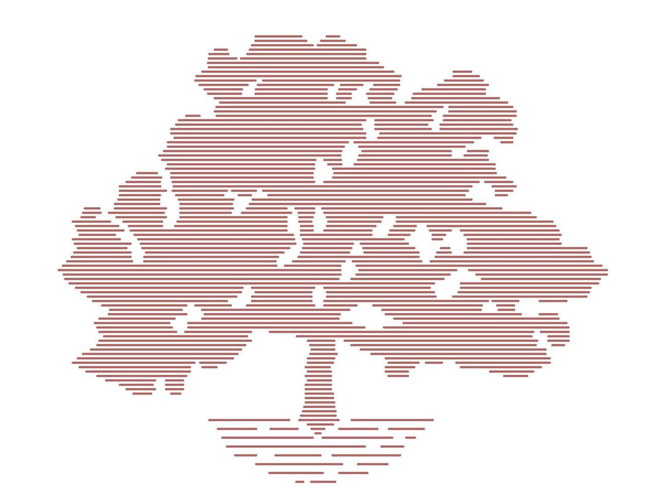 Mahogany is drawn with thin lines. Abstract trees. Wood for your project. vector