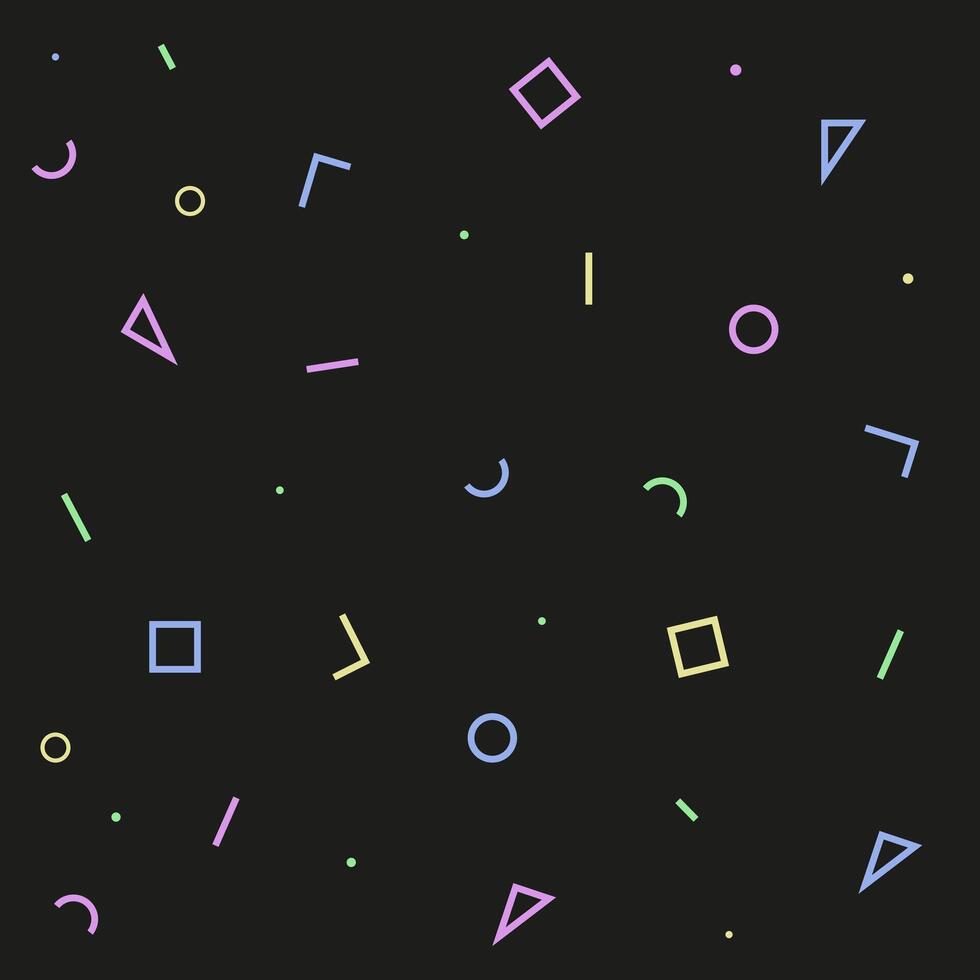 Abstract background with geometric shapes. Background in flat style. Illustration isolated on black background. vector