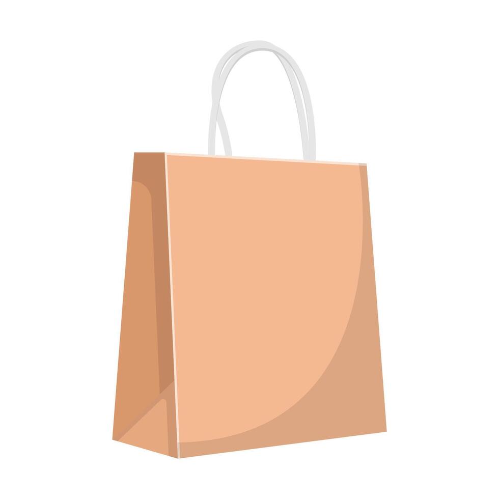 Paper Bag Flat Illustration. Clean Icon Design Element on Isolated White Background vector