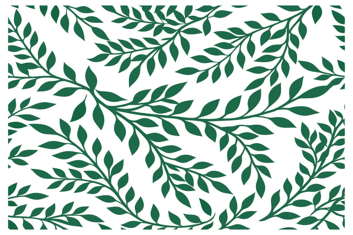 Modern Green Leaf Pattern on White Background vector