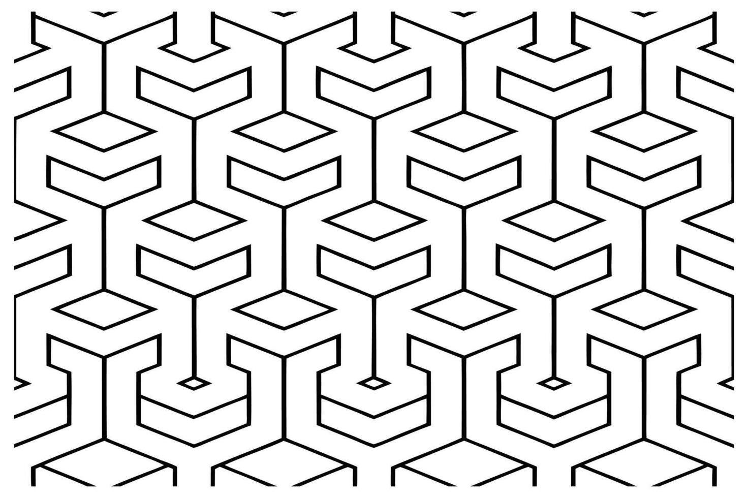 Intricate Black and White Geometric Design with Interlocking Elements vector