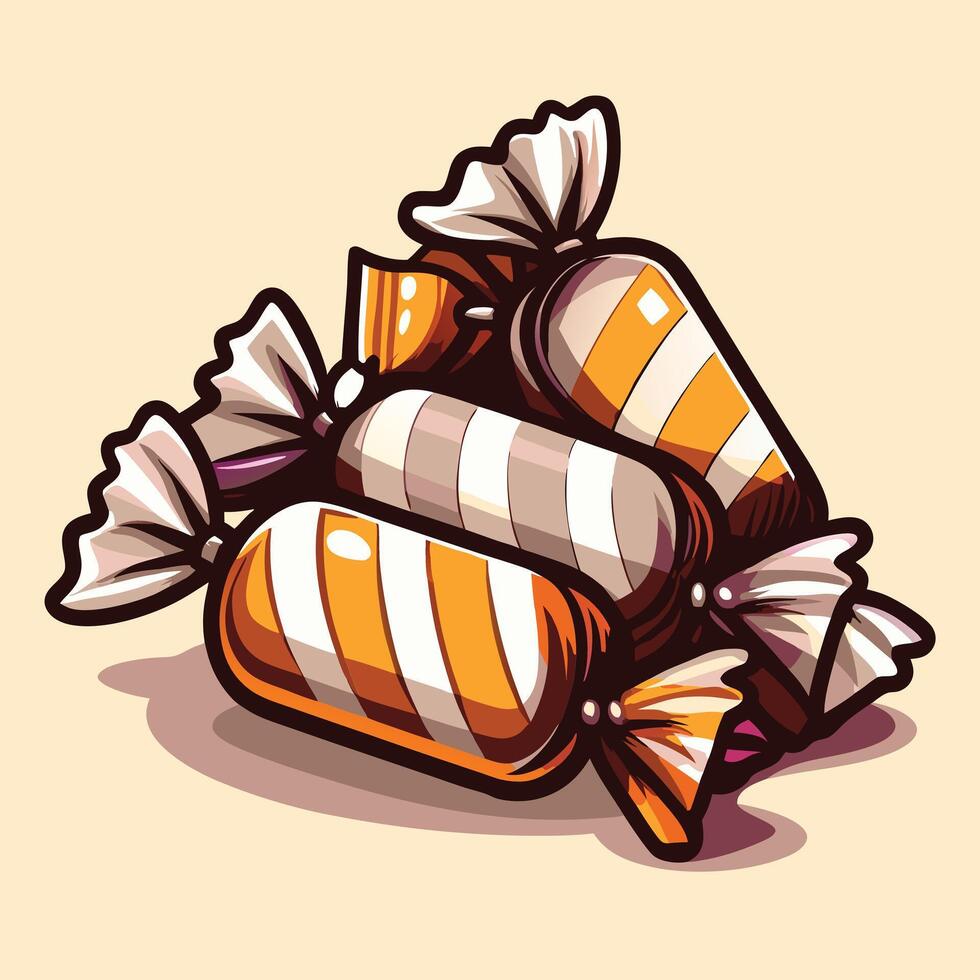 Colorful Candy Illustration with Wrapped Hard Candies vector