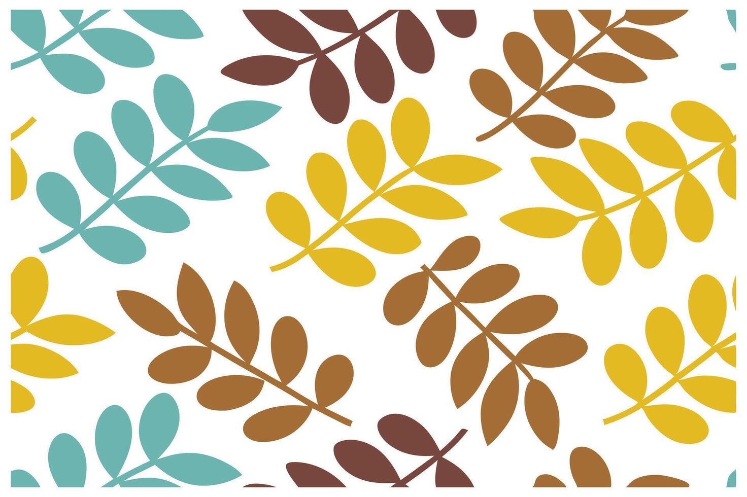 Simple and Chic Stylized Leaf Pattern with Botanical Illustration vector