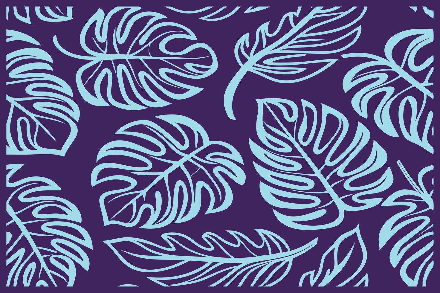 Fresh and Creative Vibrant Pattern with Turquoise Leaf Motif vector