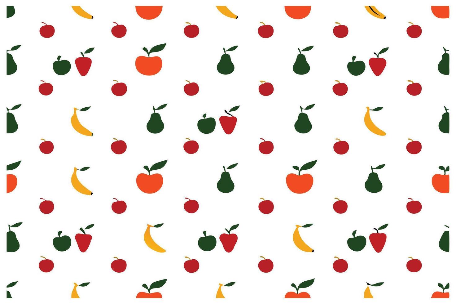 Colorful Cartoon Fruits Seamless Pattern in Flat Design vector