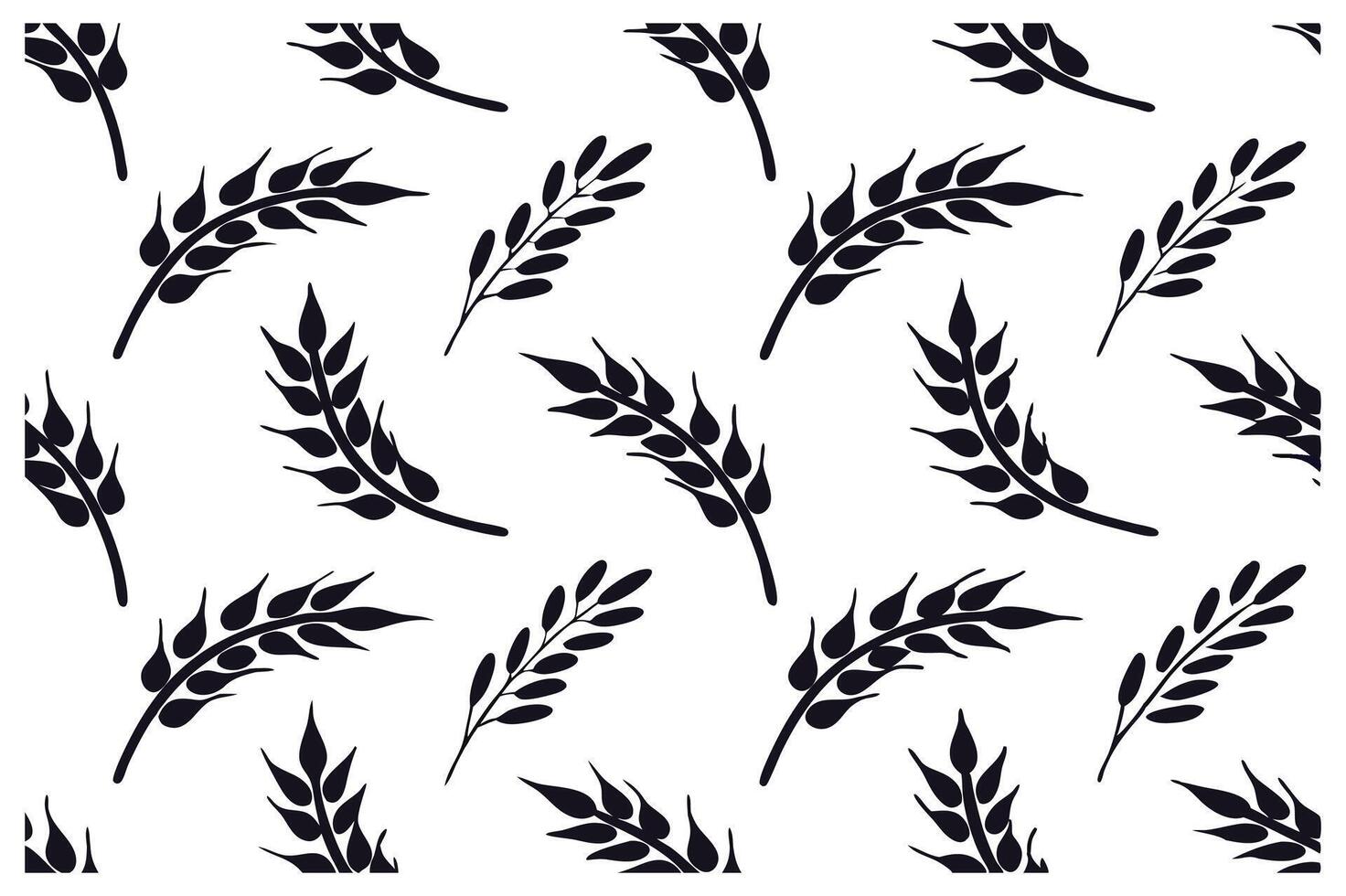 Minimalist Leaf Pattern in Black and White with Stylized Design vector