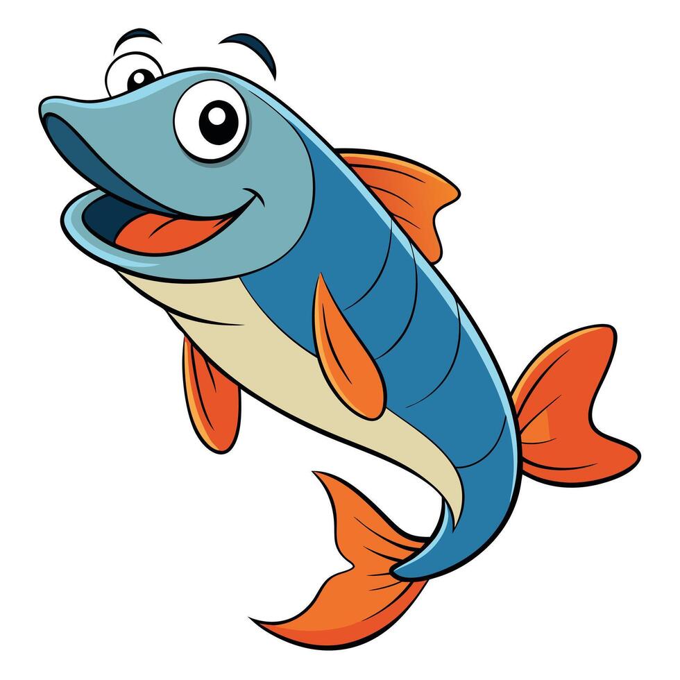 Unique Wahoo Fish Drawing vector