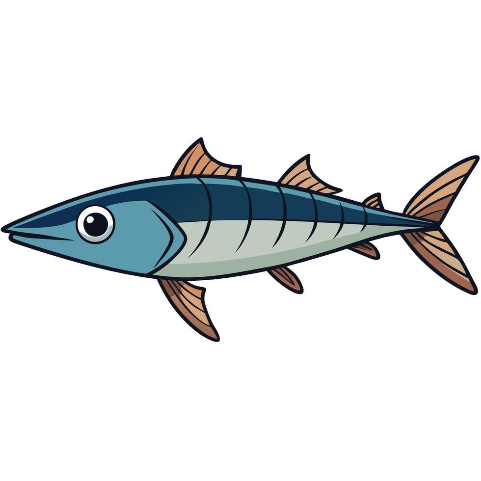 Wahoo Fish Art Illustration vector