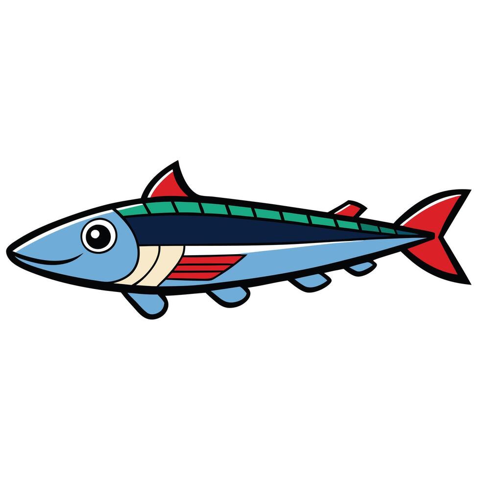 Minimalist Wahoo Fish Line Art vector