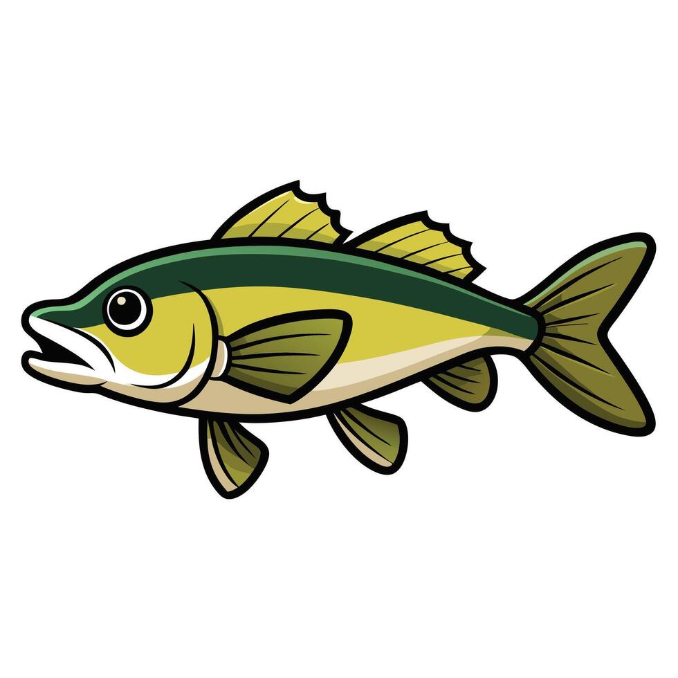Flat Design Walleye Fish Illustration vector