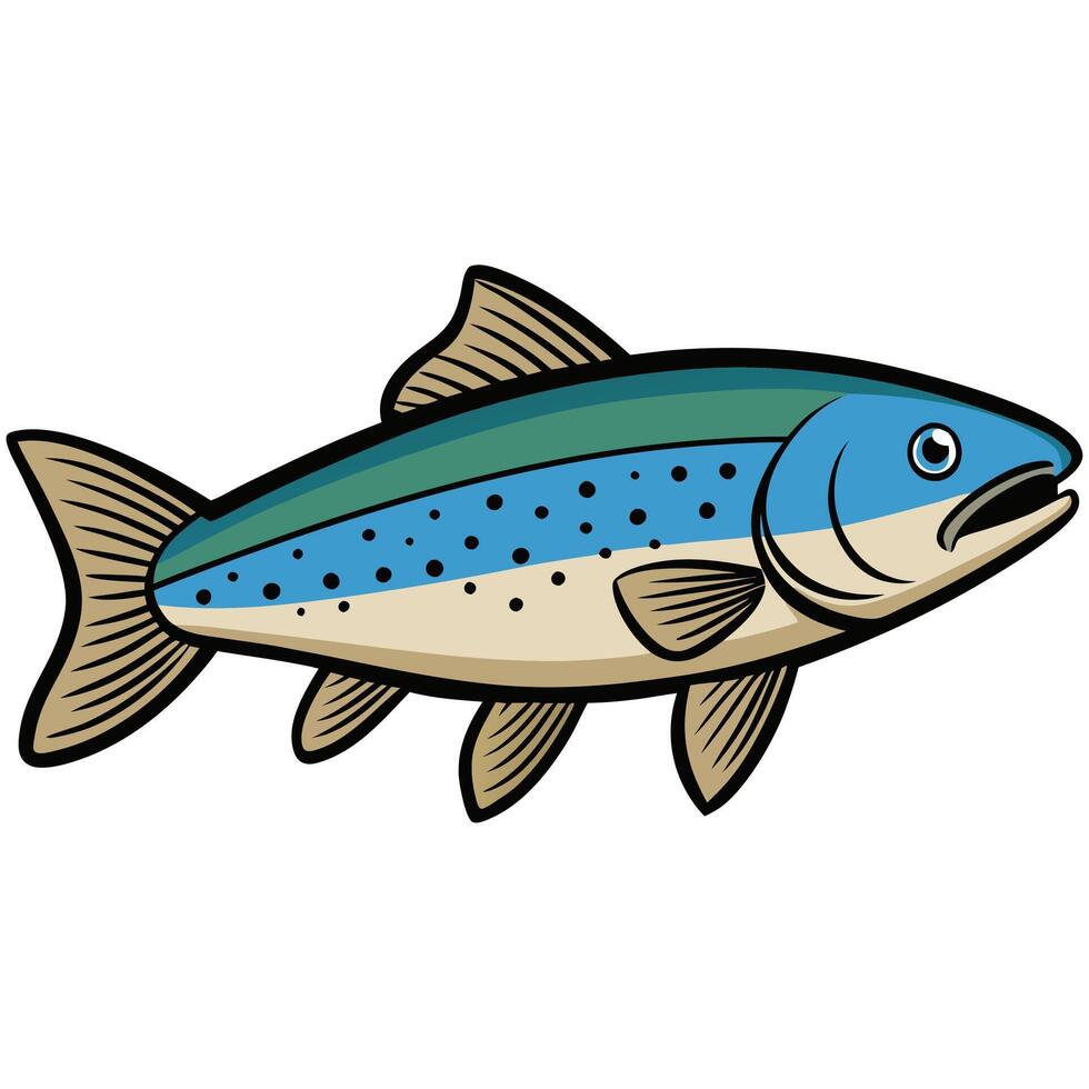 Elegant Trout Fish Art for Commercial Use vector