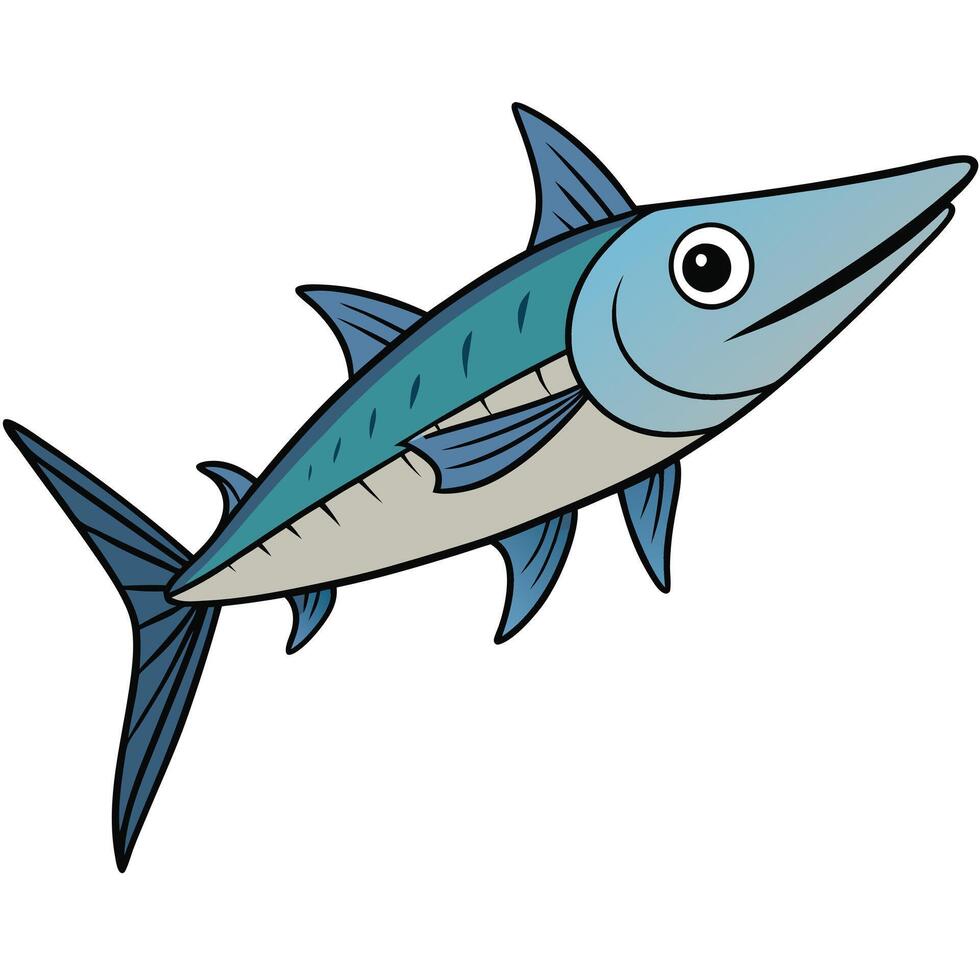 Wahoo Fish Illustration for Food Packaging vector