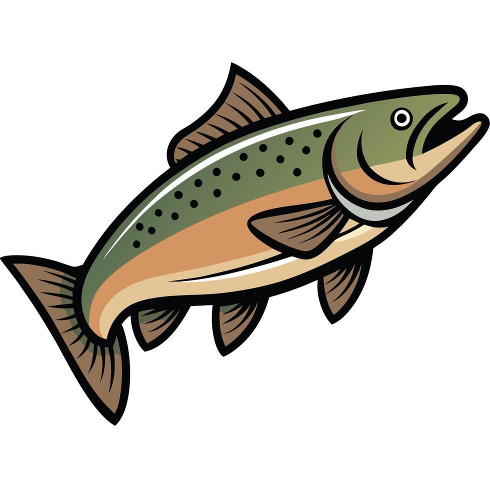 Iconic Trout Fish Art for Web Design vector