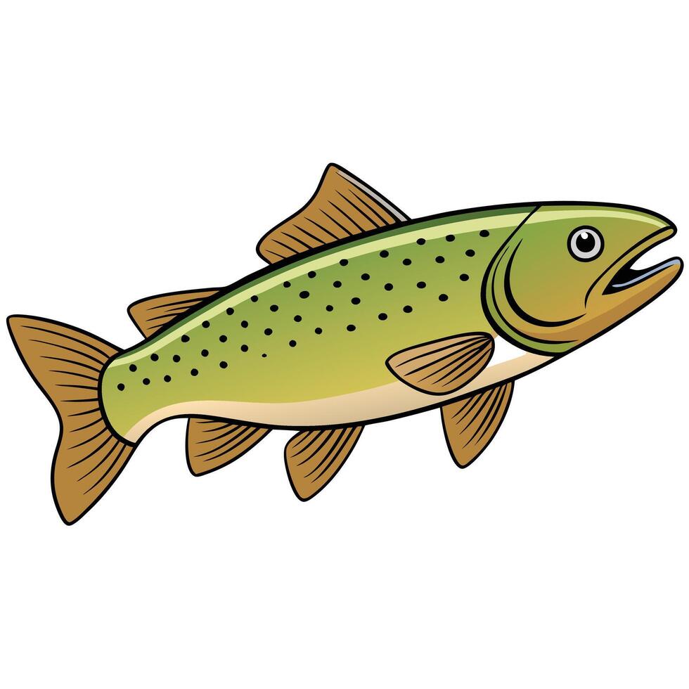 Artistic Trout Fish Line Drawing for Branding vector