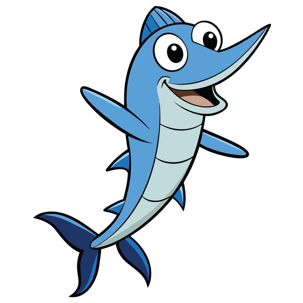 Modern Wahoo Fish Line Drawing in vector