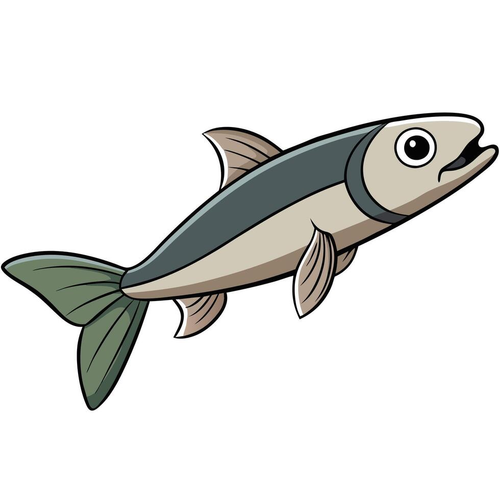 Flat Design Whiting Fish Illustration vector