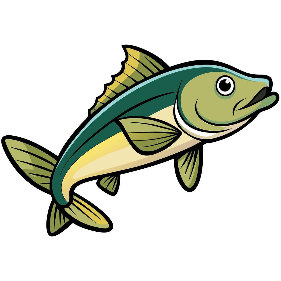 Walleye Fish Art Illustration vector
