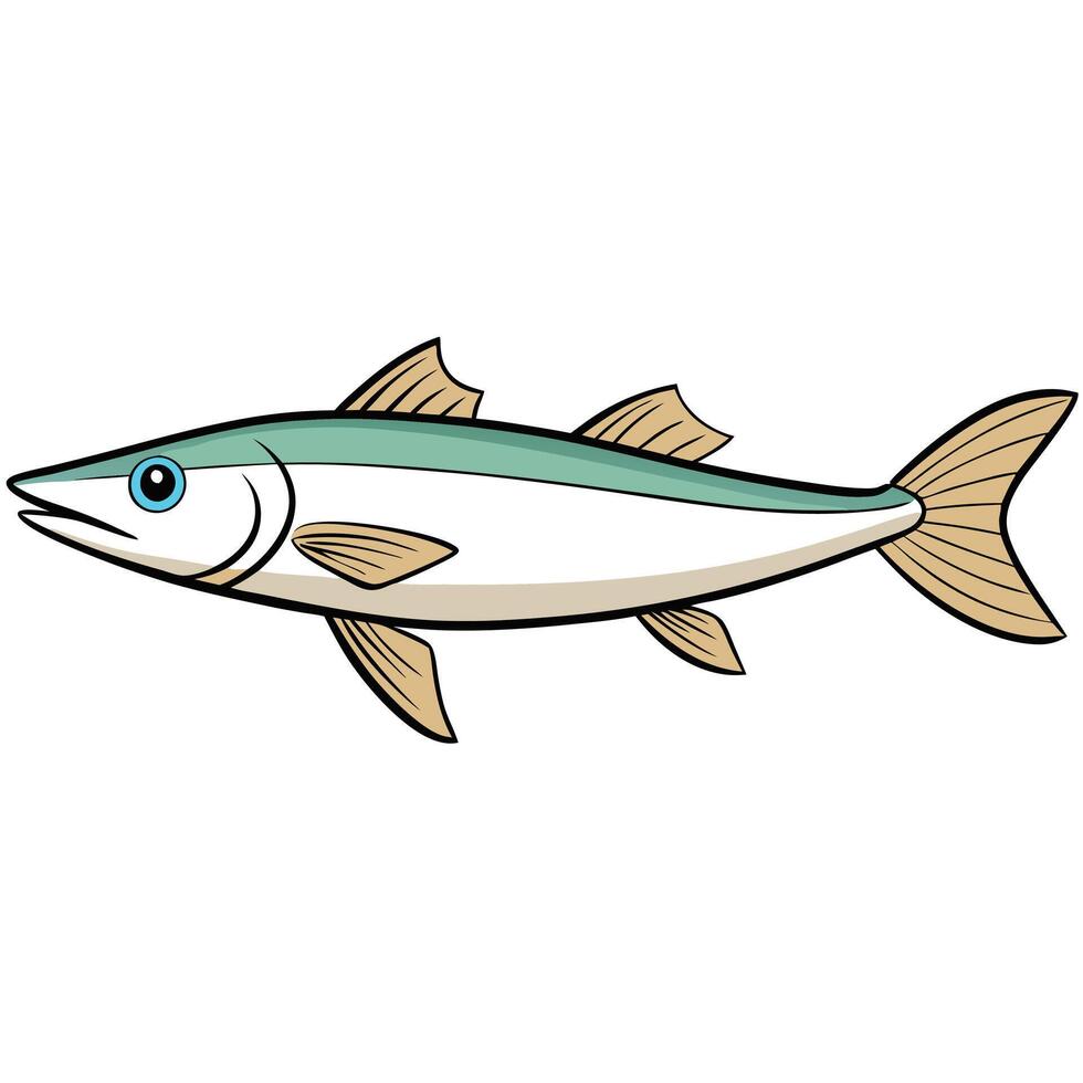 Premium Whiting Fish Digital Artwork vector