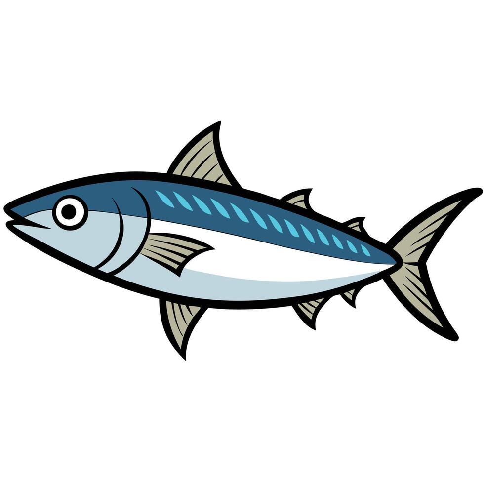 Yellowtail Fish Artwork in Flat Style vector