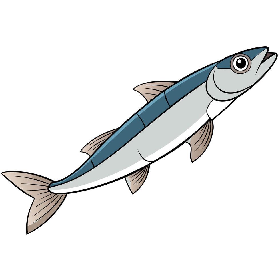 Elegant Whiting Fish Art in Format vector