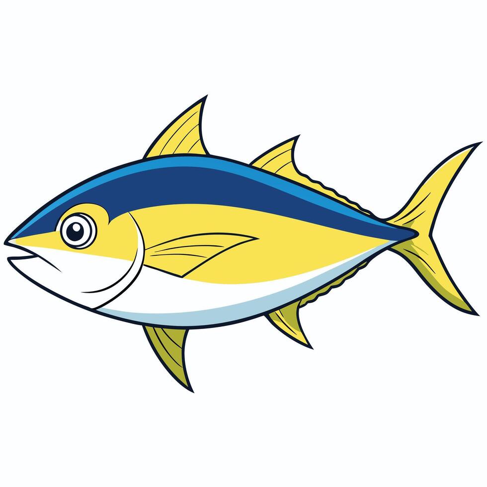 Artwork of Yellowtail Fish with Transparent Background vector