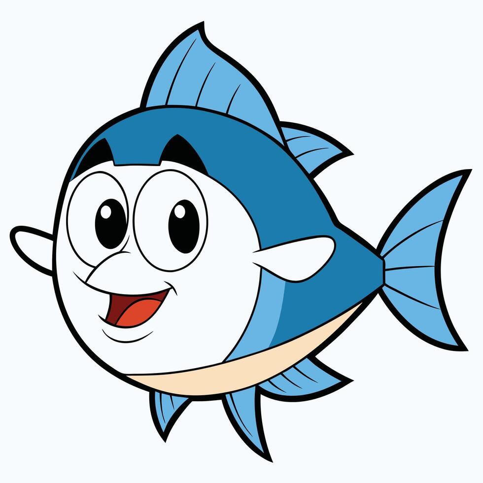 Flat Style Sunfish Digital Drawing vector