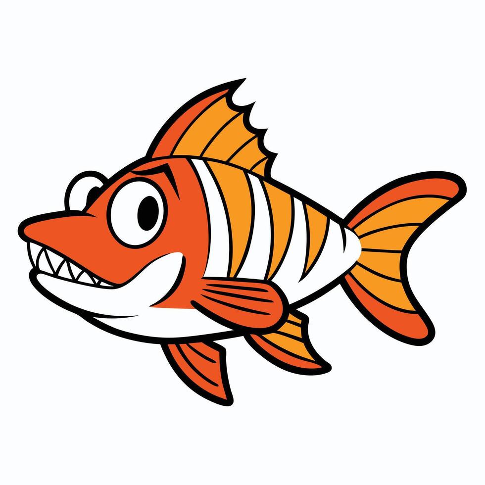 Isolated Tigerfish on White Background vector